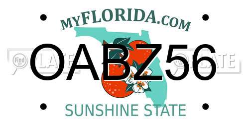 OABZ56 Florida License Plate