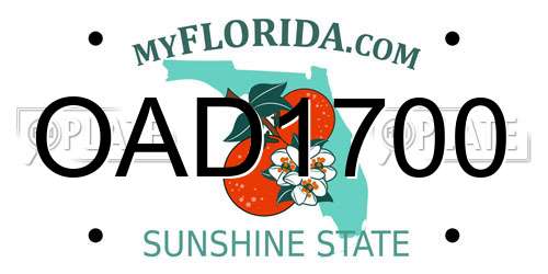 OAD1700 Florida License Plate
