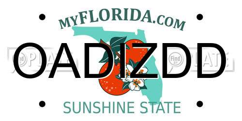 OADIZDD Florida License Plate