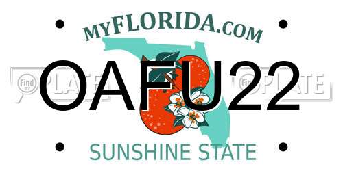 OAFU22 Florida License Plate