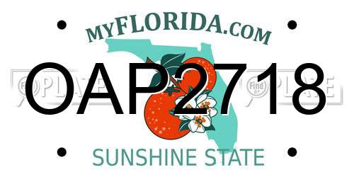 OAP2718 Florida License Plate