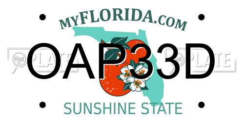 OAP33D Florida License Plate