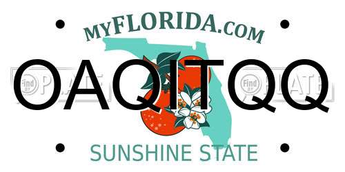 OAQITQQ Florida License Plate