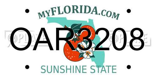 OAR3208 Florida License Plate