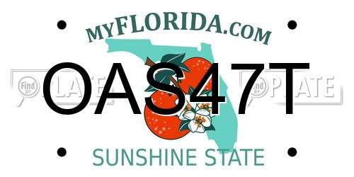 OAS47T Florida License Plate