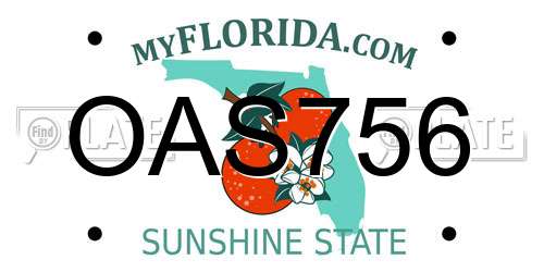 OAS756 Florida License Plate
