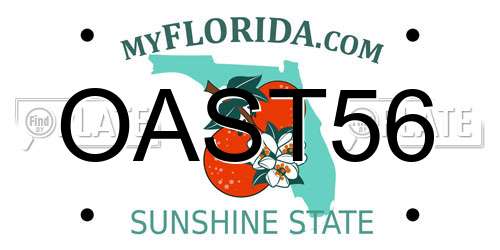 OAST56 Florida License Plate