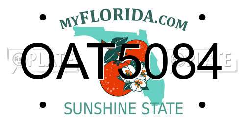 OAT5084 Florida License Plate