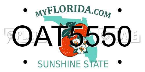 OAT5550 Florida License Plate