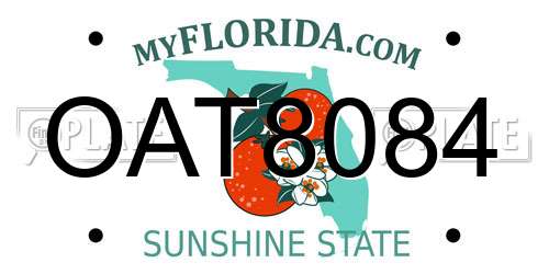 OAT8084 Florida License Plate