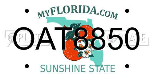 OAT8850 Florida License Plate