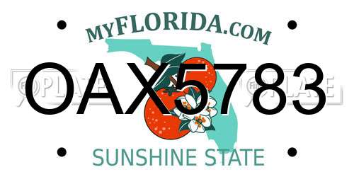 OAX5783 Florida License Plate