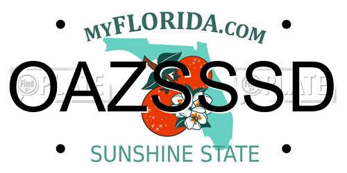 OAZSSSD Florida License Plate