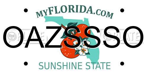OAZSSSO Florida License Plate