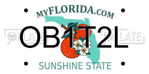 OB1T2L Florida License Plate