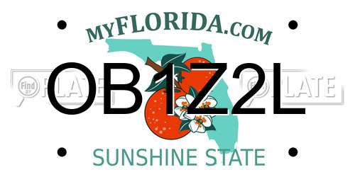 OB1Z2L Florida License Plate