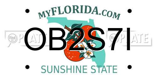 OB2S7I Florida License Plate