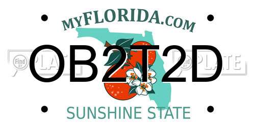 OB2T2D Florida License Plate