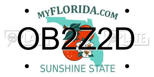 OB2Z2D Florida License Plate