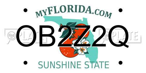 OB2Z2Q Florida License Plate