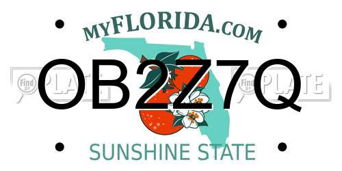 OB2Z7Q Florida License Plate
