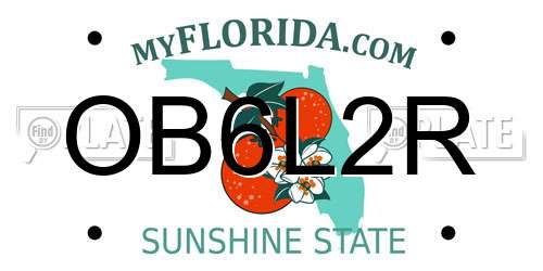 OB6L2R Florida License Plate
