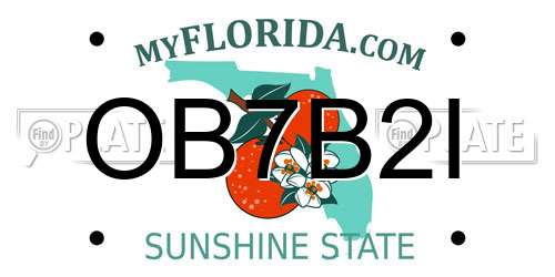 OB7B2I Florida License Plate