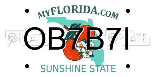 OB7B7I Florida License Plate