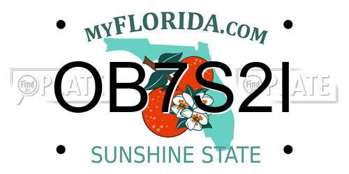 OB7S2I Florida License Plate
