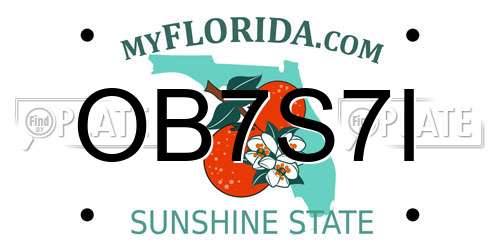 OB7S7I Florida License Plate