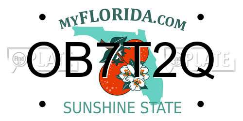OB7T2Q Florida License Plate