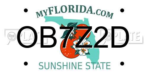 OB7Z2D Florida License Plate