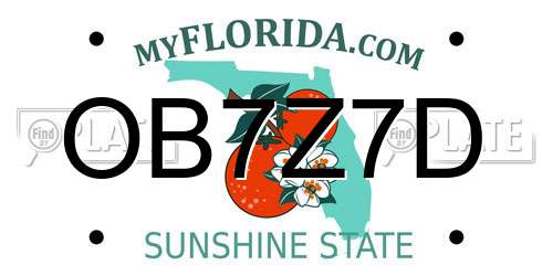 OB7Z7D Florida License Plate