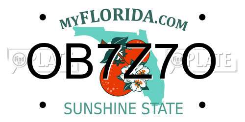 OB7Z7O Florida License Plate
