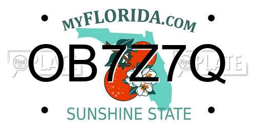 OB7Z7Q Florida License Plate