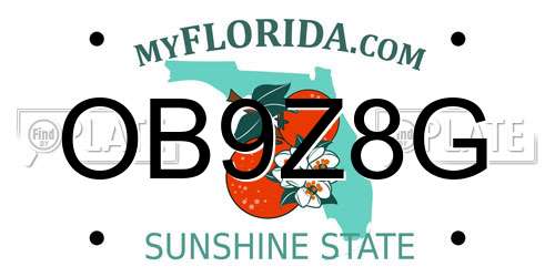 OB9Z8G Florida License Plate