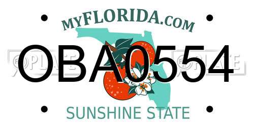 OBA0554 Florida License Plate