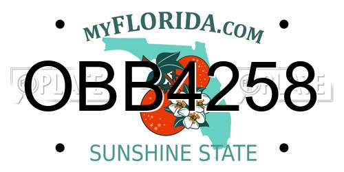 OBB4258 Florida License Plate