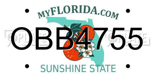 OBB4755 Florida License Plate