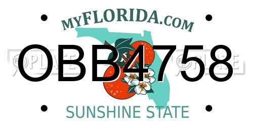 OBB4758 Florida License Plate
