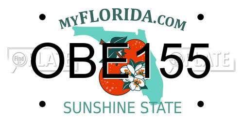 OBE155 Florida License Plate