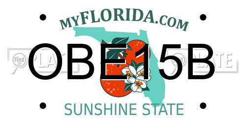 OBE15B Florida License Plate
