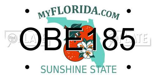 OBE185 Florida License Plate