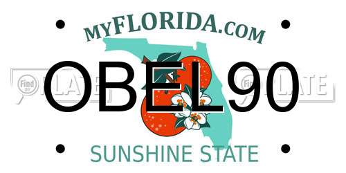 OBEL90 Florida License Plate