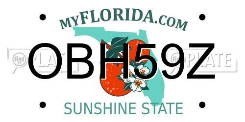 OBH59Z Florida License Plate