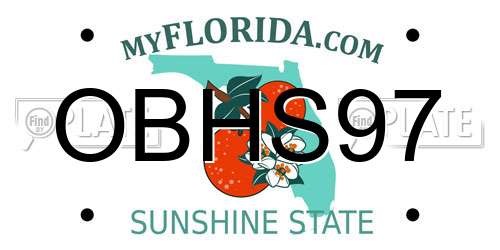 OBHS97 Florida License Plate