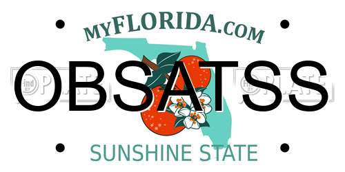 OBSATSS Florida License Plate