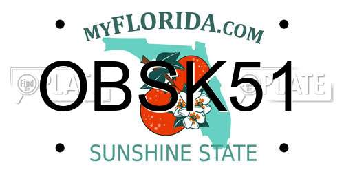 OBSK51 Florida License Plate