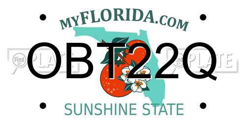 OBT22Q Florida License Plate