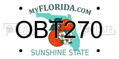 OBT270 Florida License Plate